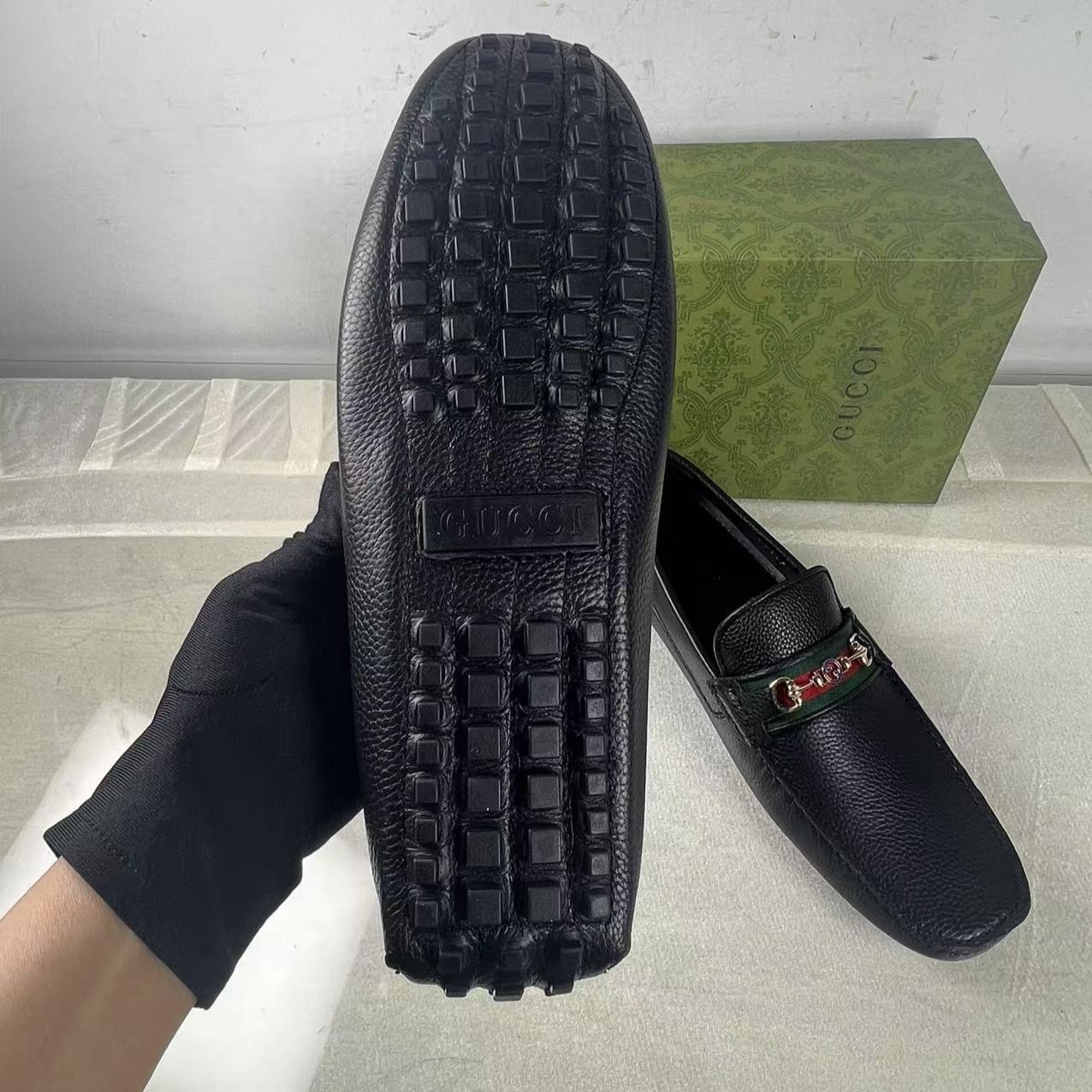 Gvc*1 Men’s Loafers With Web Details Black For Men 6246981XH101066
