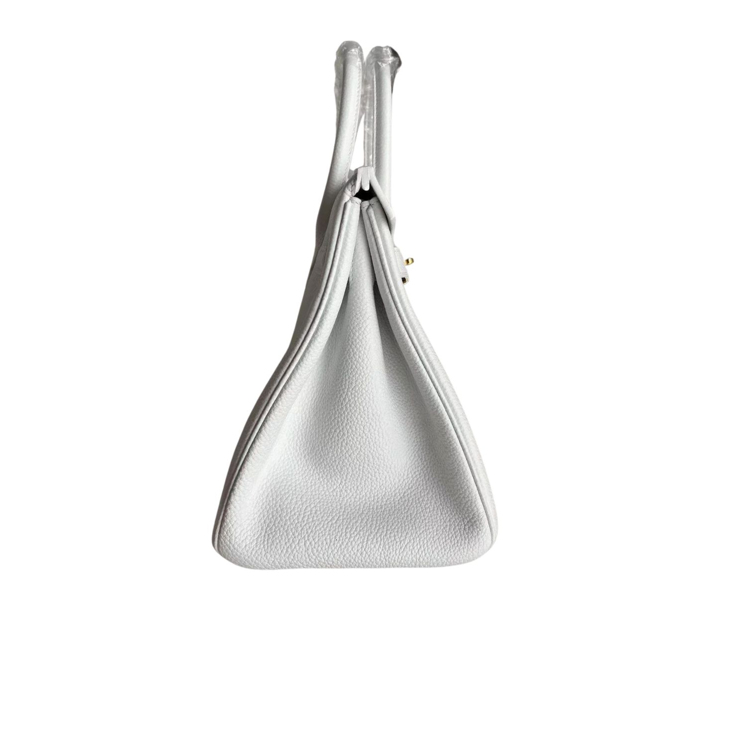 H**me5 Birkin White For Women Gold Toned Hardware 11.8in/30cm