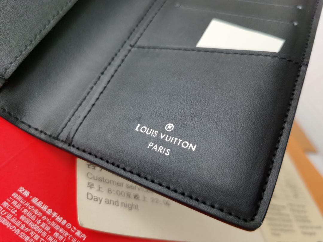 L0vis Vvtt0n Brazza Wallet Taurillon Shadow For Men, Men’s Wallet 7.5in/19cm LV