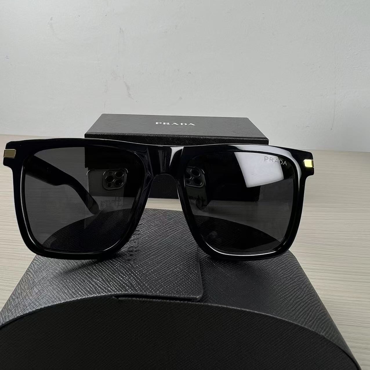 Pra*a Ombre Square Sunglasses Black For Women