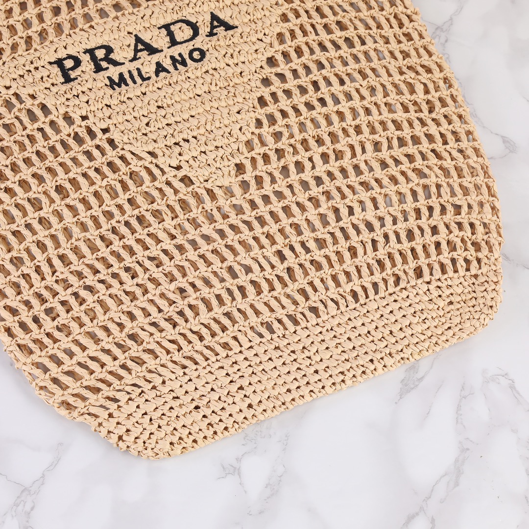 Pra*a Raffia Tote Bag Beige For Women 1BG424_2A2T_F0018_V_OOO – 20 Inches / 51 Cm