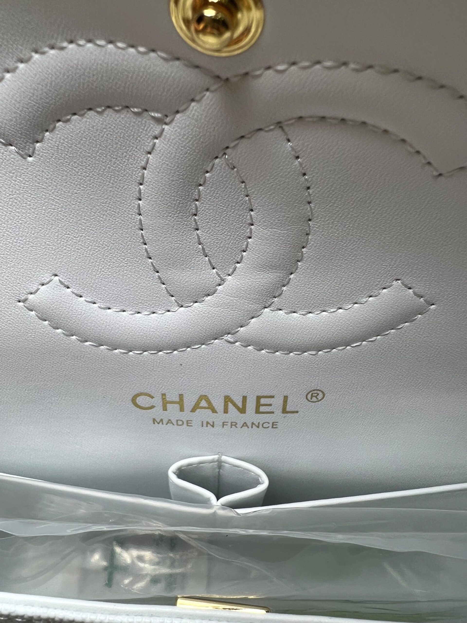 [True-to-ORIGINAL] Ch**el Small Classic Double Flap White Gold-Toned For Women 9.1in/23cm