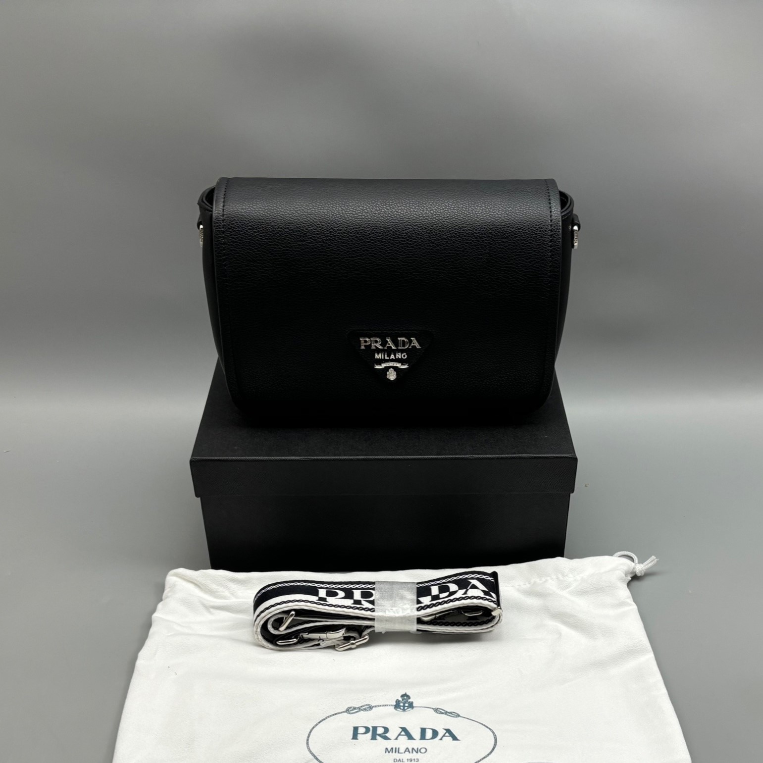 Pra*a Small Shoulder Bag In Black For Women 9in/ 23cm 1BD314_2DKV_F0002_V_3OO