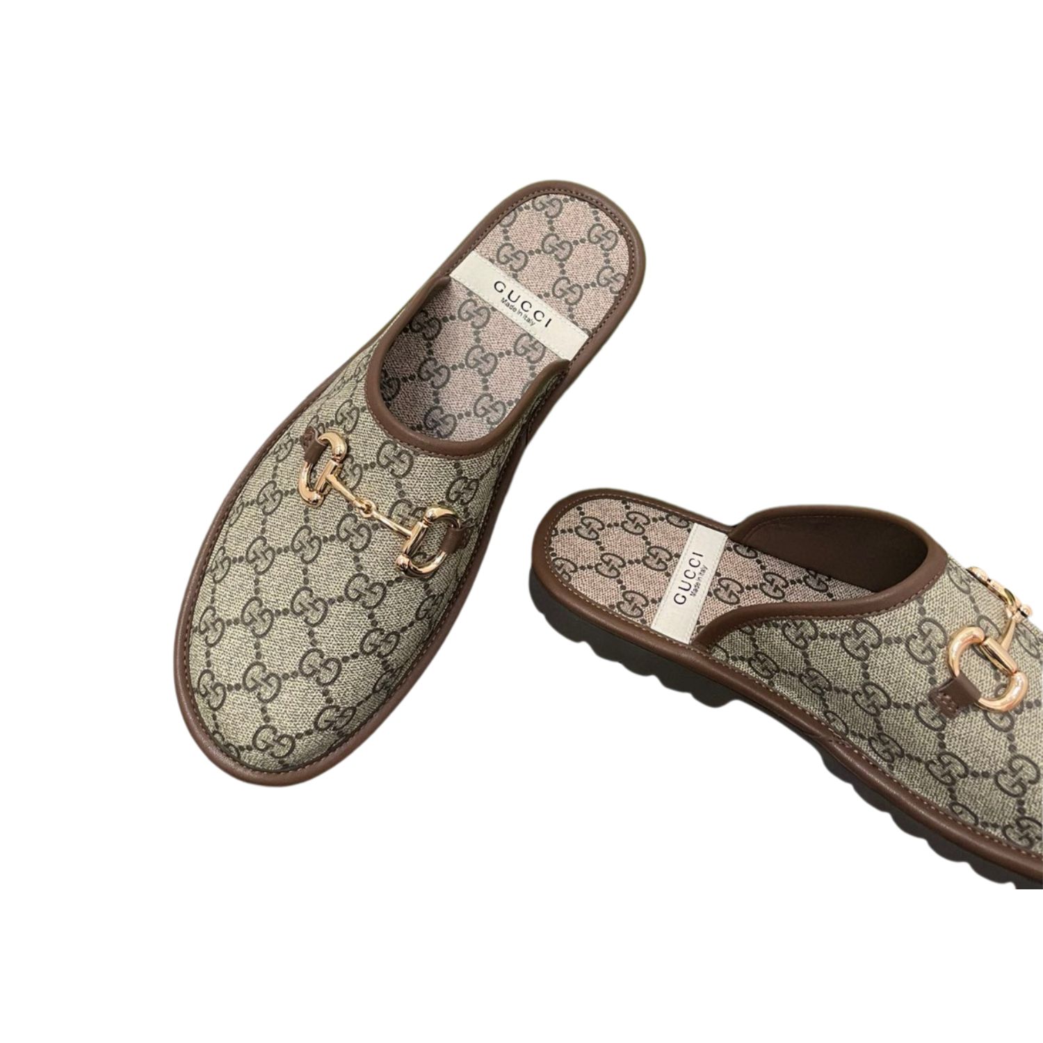 Gvc*1 Men’s GG Slipper With Horsebit Gray For Men GG Shoes ‎694249