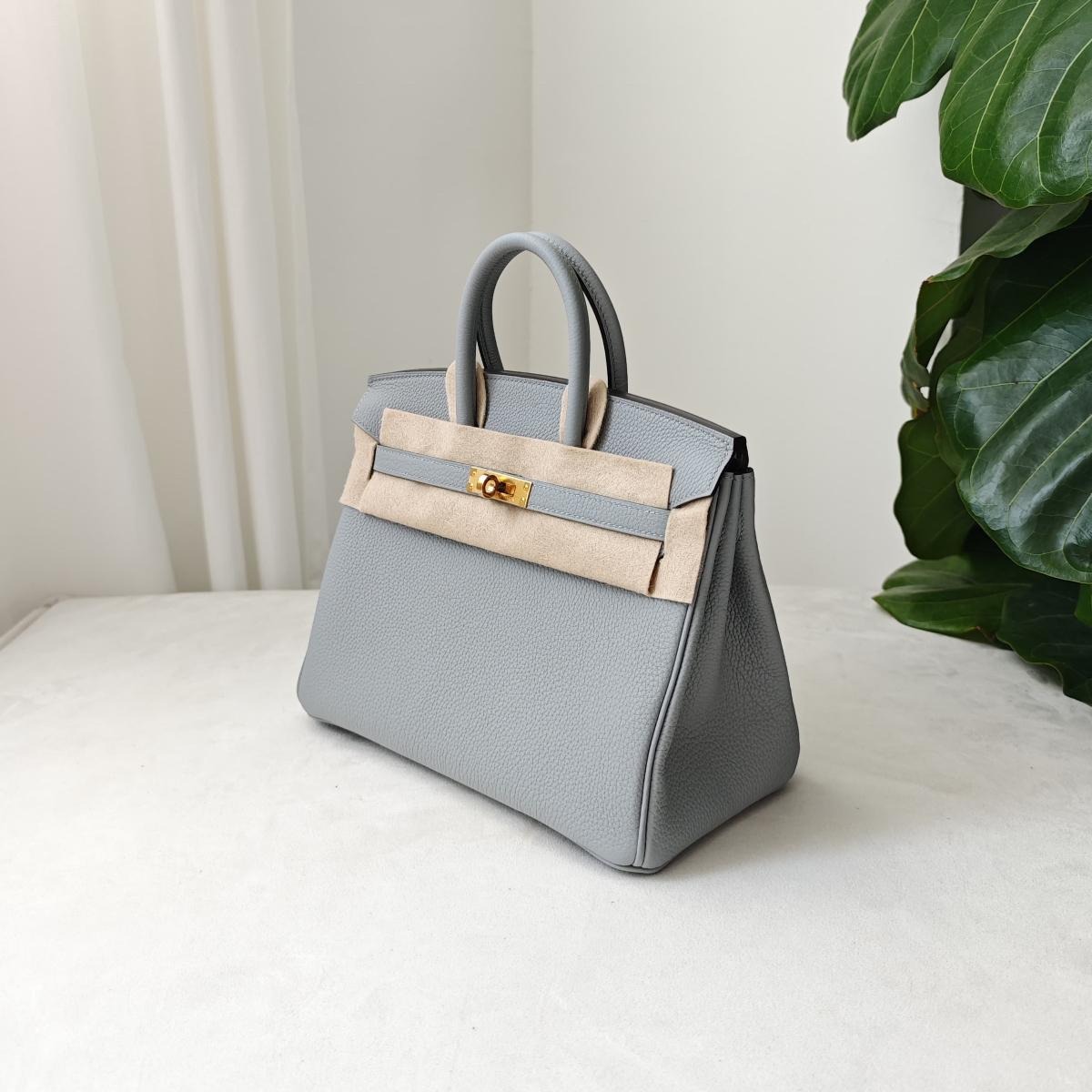 H**me5 Birkin 25 Beton Togo Light Blue For Women 25cm / 9.8in