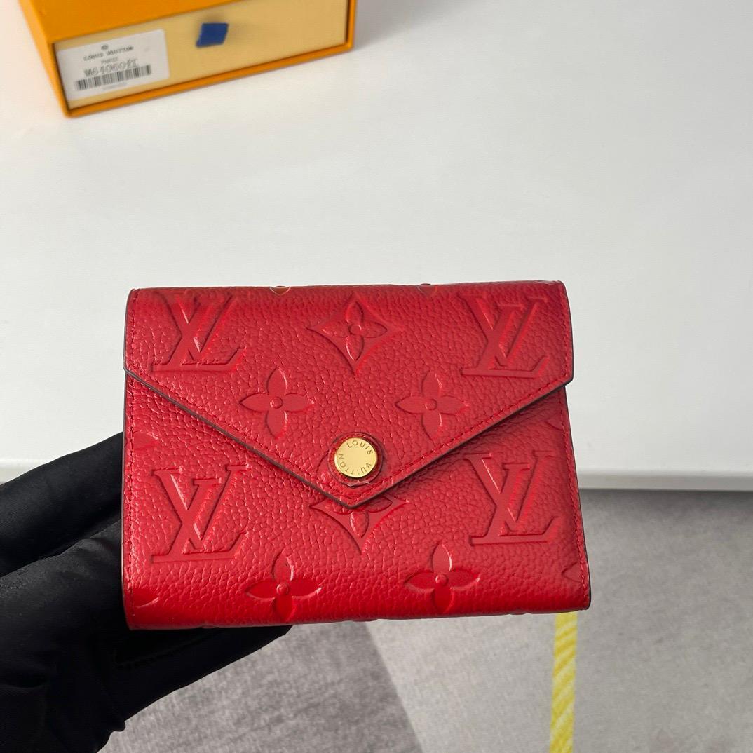 L0vis Vvtt0n Victorine Wallet Scarlet Red For Women, Women’s Wallet 4.7in/12cm LV M63701
