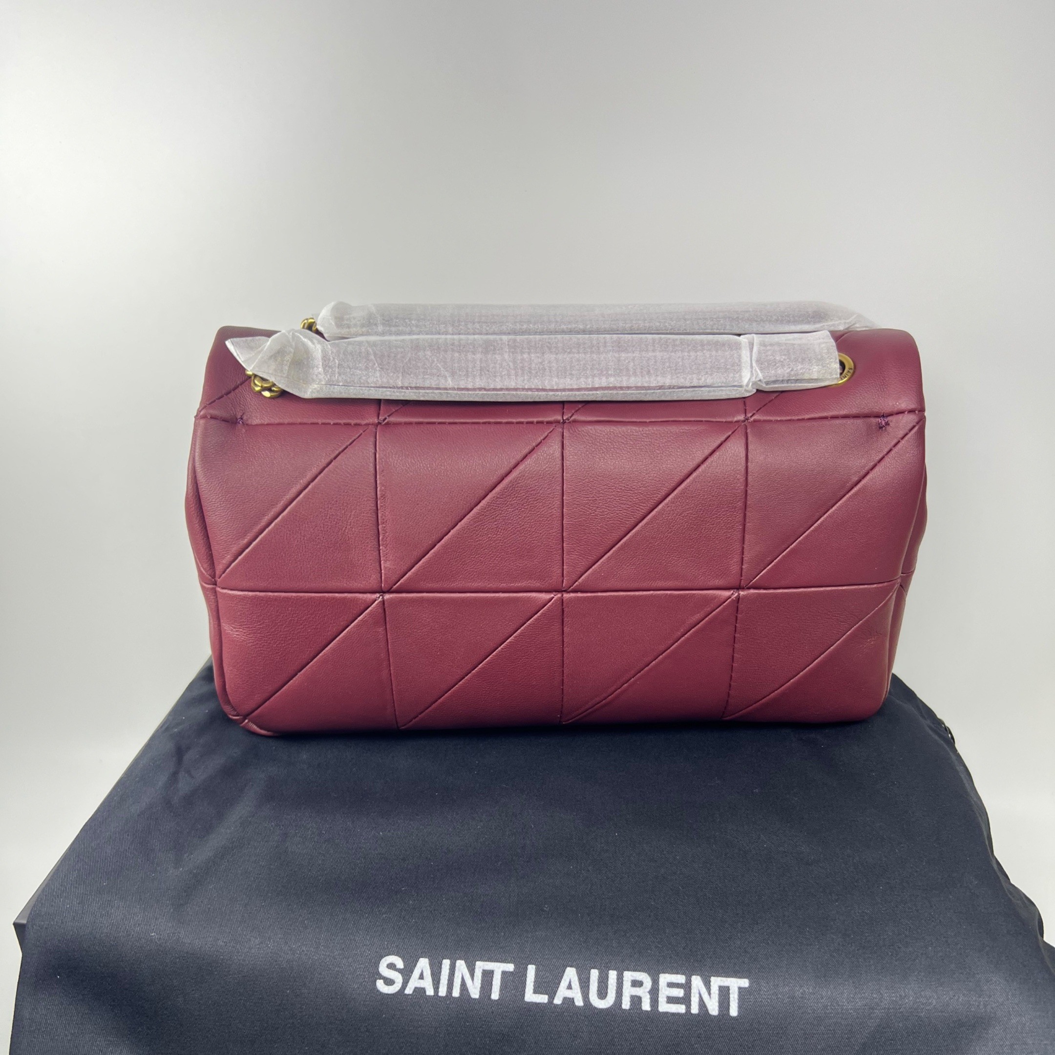 [True-to-ORIGINAL] Sa1nt Lau*nt Jamie Medium Chain Bag Burgundy For Women 9.8in/25cm