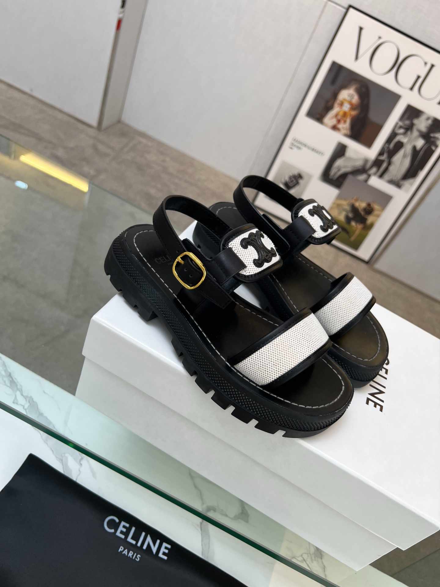 Ce1i*e Clea Triomphe Sandal Black For Women