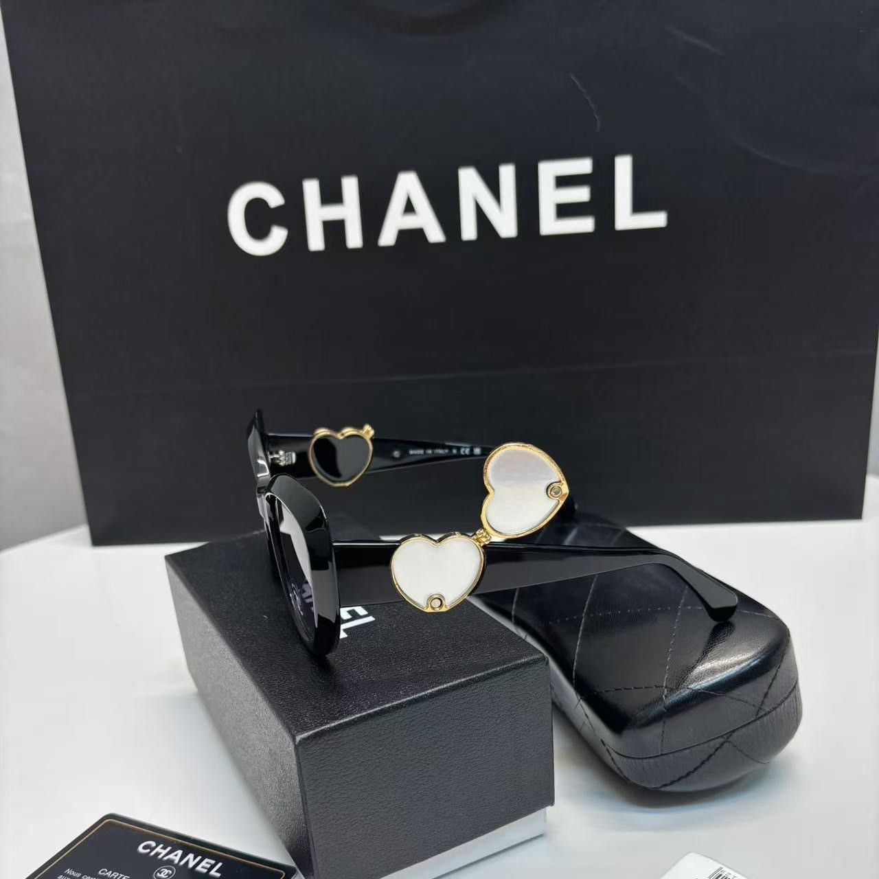 Ch**el Plastic Sunglasses Black For Women