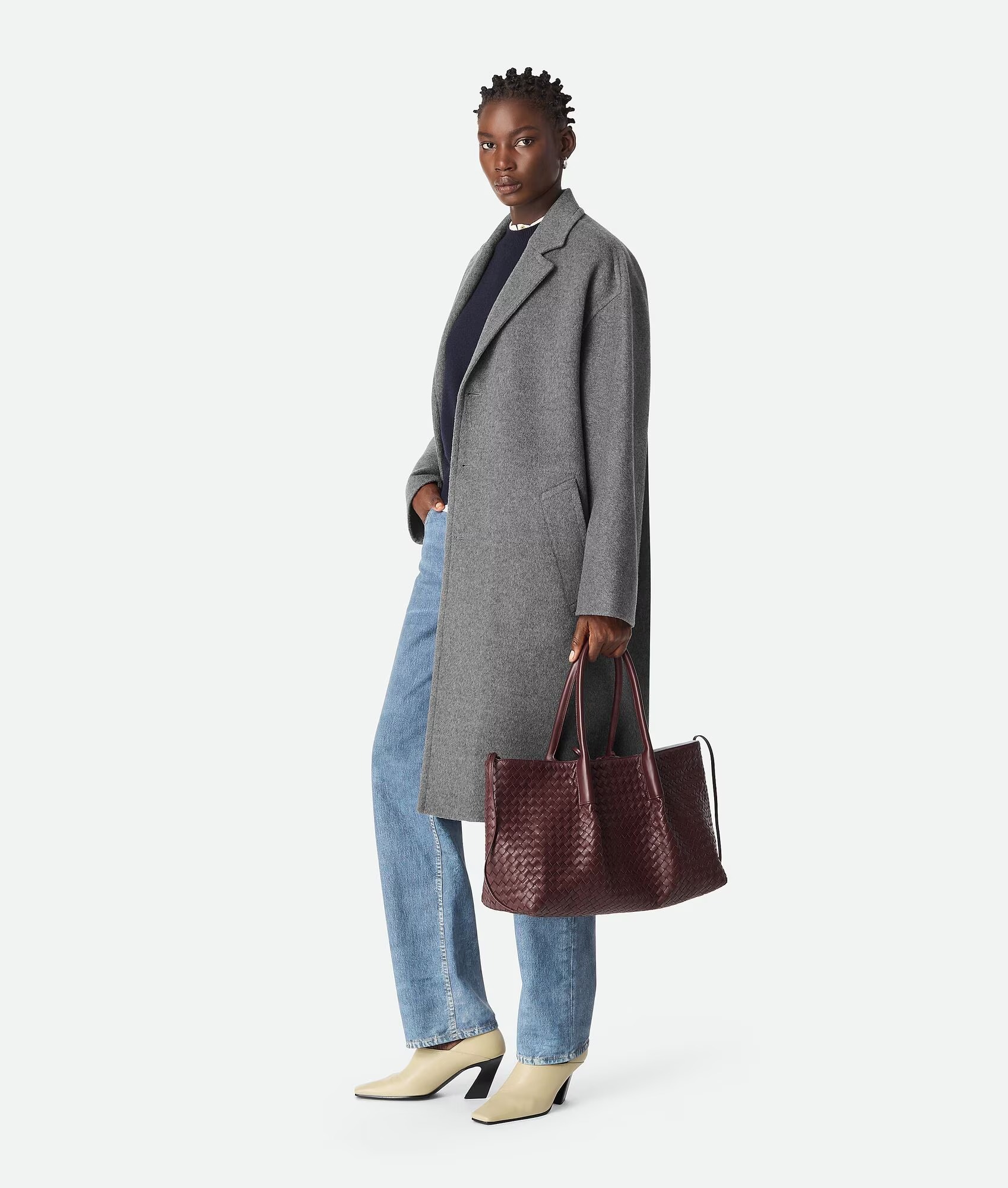 [True-to-ORIGINAL] B0tt*ga Ven*ta Medium Pinacoteca Madder Brown For Women 43cm/16.9in – 817166V5AG12102