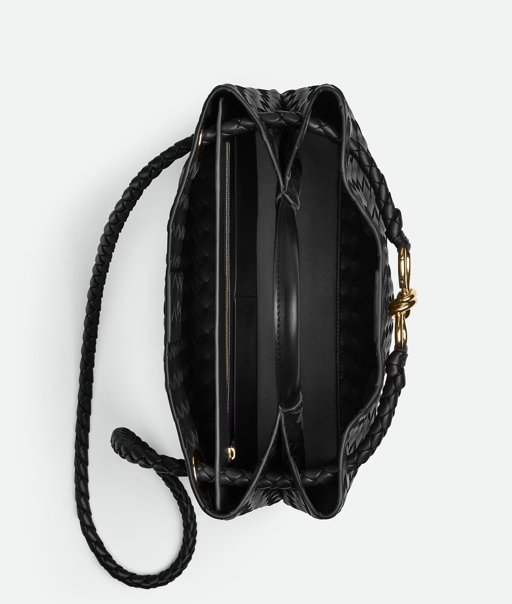 [True-to-ORIGINAL] B0tt*ga Ven*ta Medium Andiamo With Chain Bag Black 32cm/12.6in – 766016VCPP11139