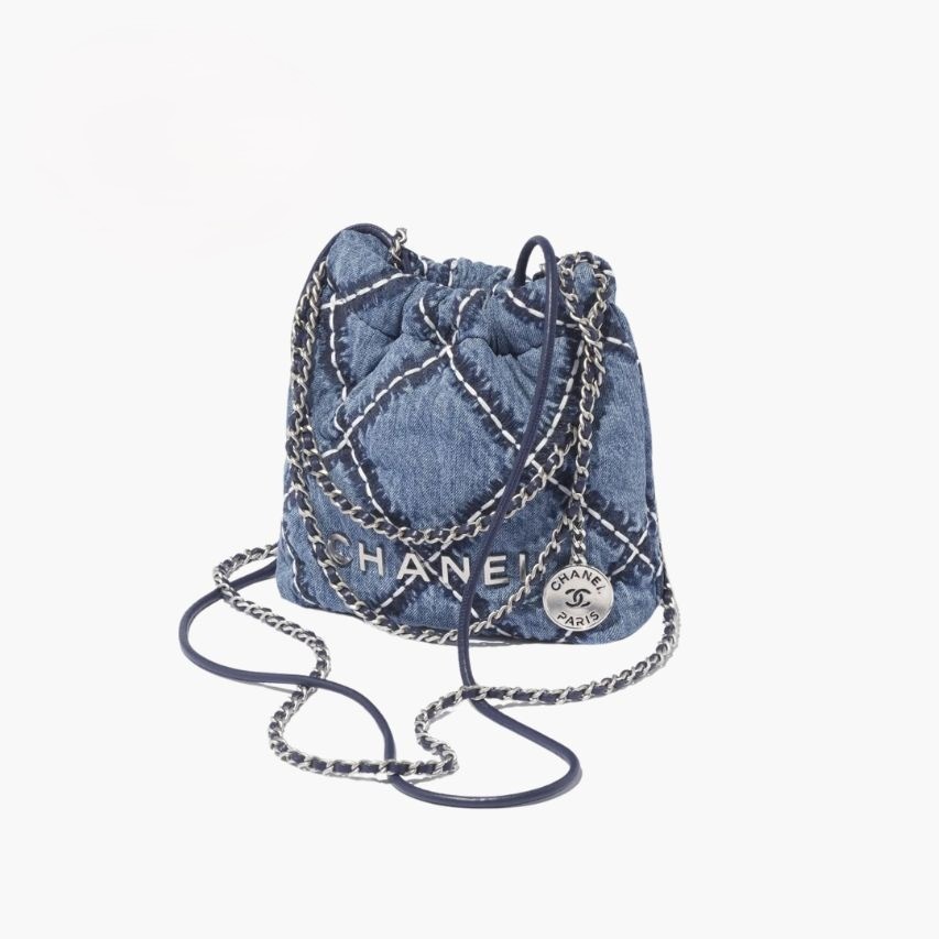 [True-to-ORIGINAL] Ch**el 22 Mini Bag Blue For Women AS3980 B15833 NW287 – 7.8 Inches/20 Cm