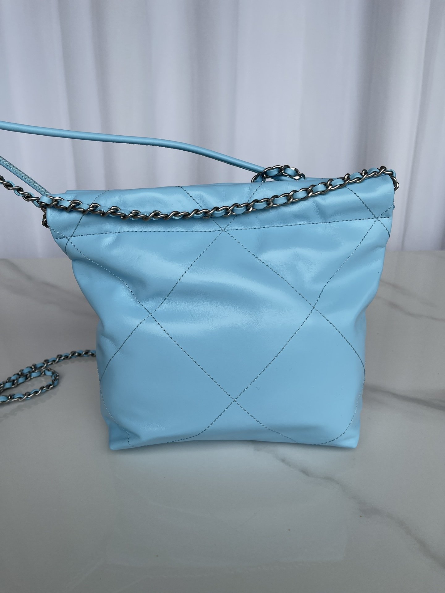 Ch**el 22 Mini Handbag Blue For Women 20cm / 7.9in AS3980
