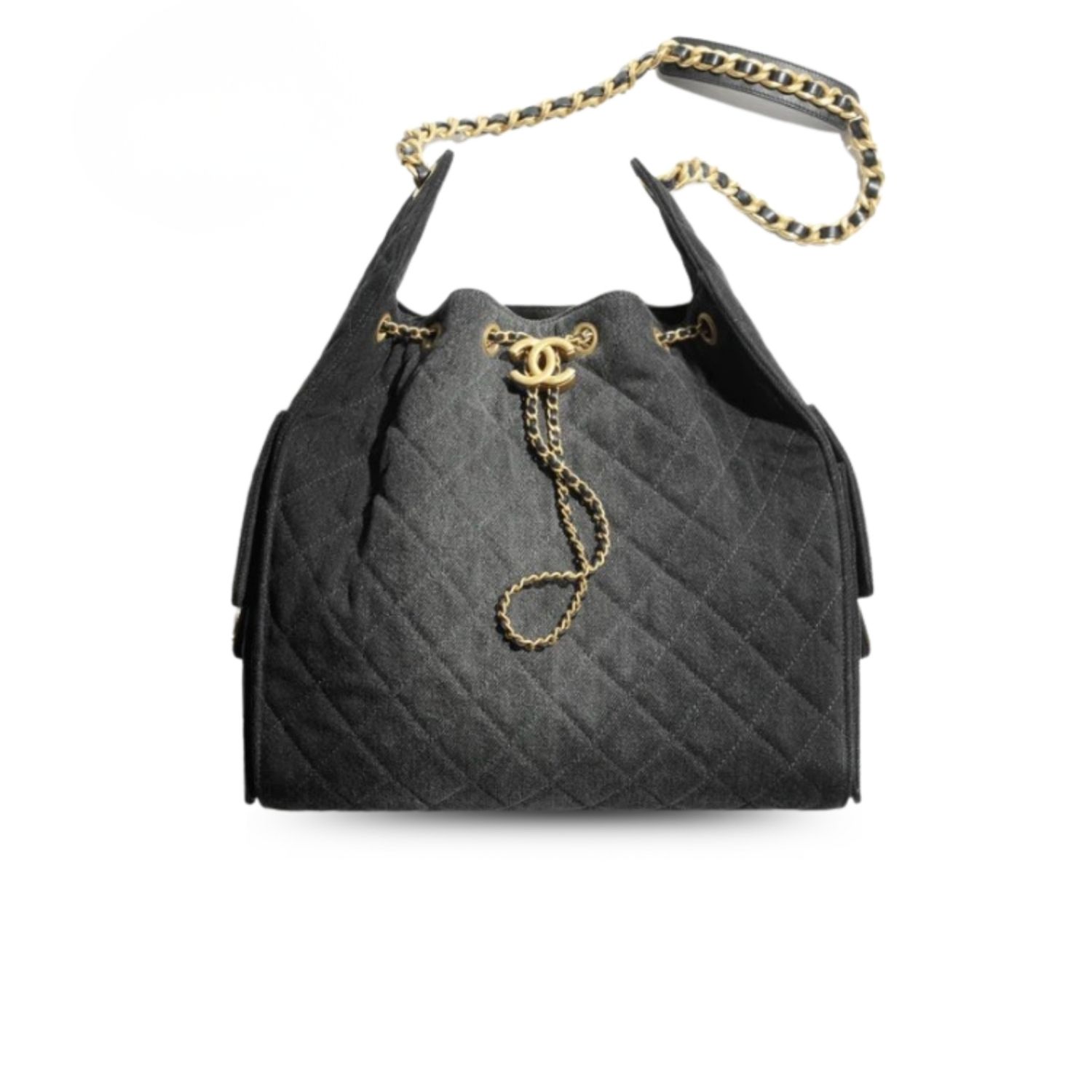 Ch**el 25 Medium Handbag Denim Black For Women 11.8in/30cm AS5311-B20520-U0725