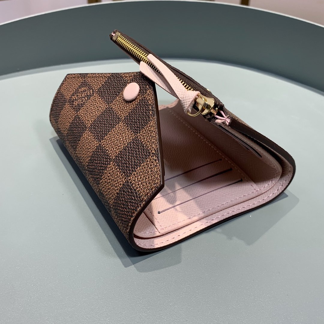 L0vis Vvtt0n Victorine Wallet Damier Ebene Rose Ballerine Pink For Women, Women’s Wallet 12cm LV N61700