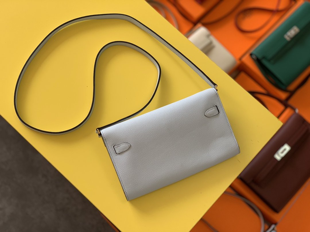 H**me5 Kelly Wallet To Go Woc Epsom White For Women, Women’s Wallet 8.3in/21cm