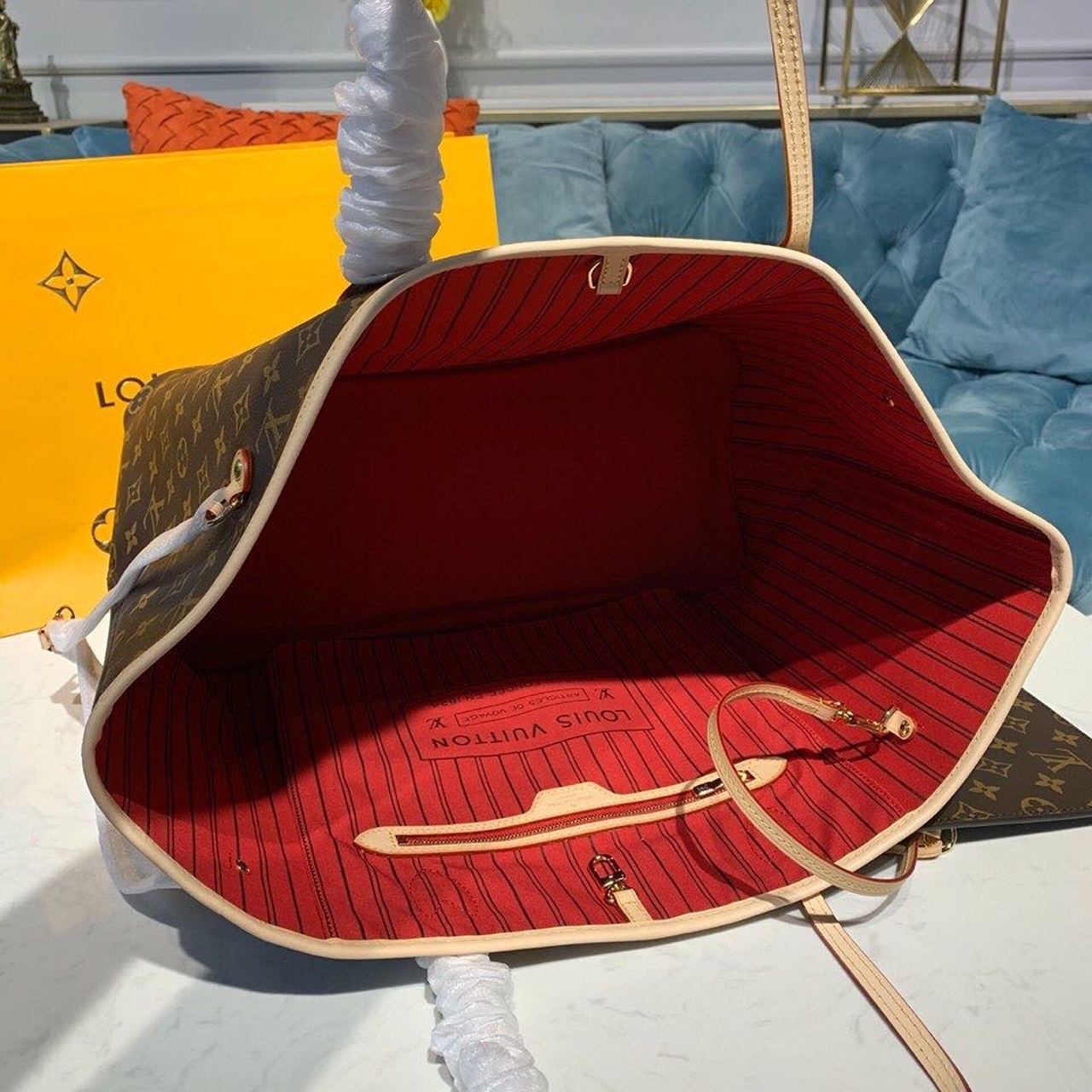 L0vis Vvtt0n Neverfull GM Tote Bag Monogram Canvas Red For Women, Women’s Handbags, Shoulder Bags 15.7in/40cm LV M41181