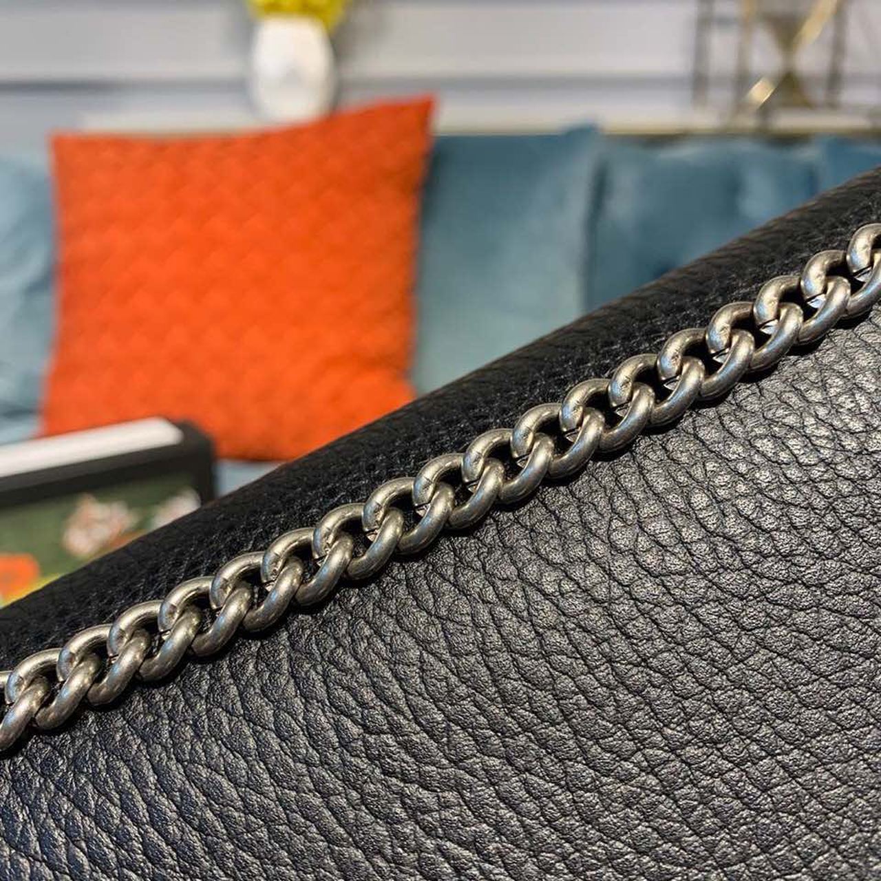 Gvc*1 Dionysus Mini Chain Bag Black Metal-Free Tanned For Women 8in/20cm GG 401231 CAOGN 8176