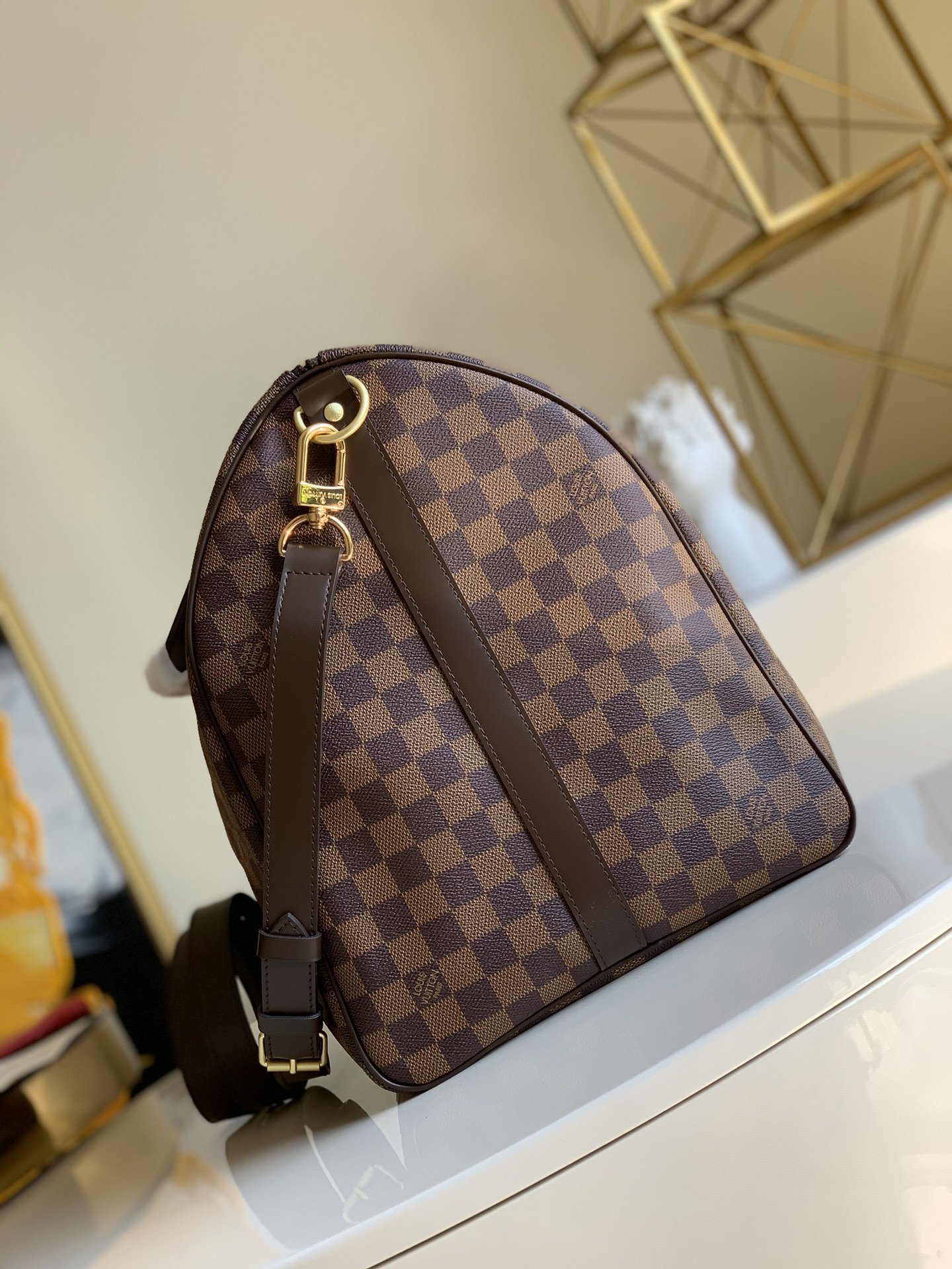 L0vis Vvtt0n Keepall Bandouliére 55 Damier Ebene Canvas