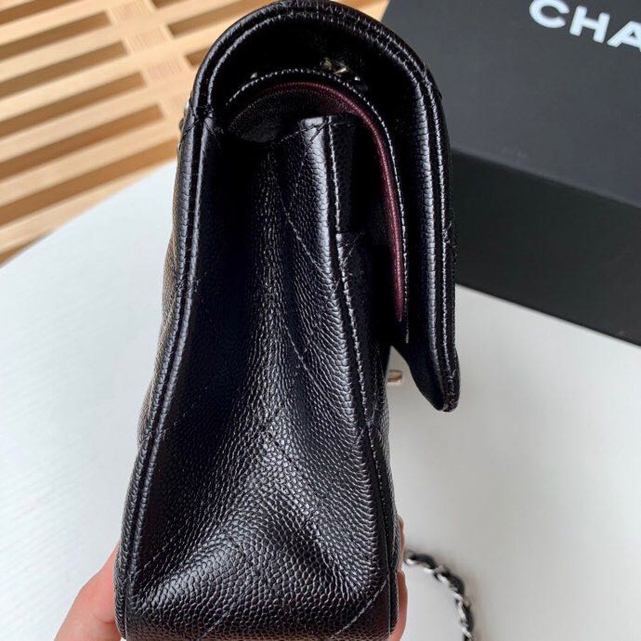 Ch**el Classic Handbag Silver Hardware Black For Women, Women’s Bags, Shoulder And Crossbody Bags 10.2in/26cm A01112