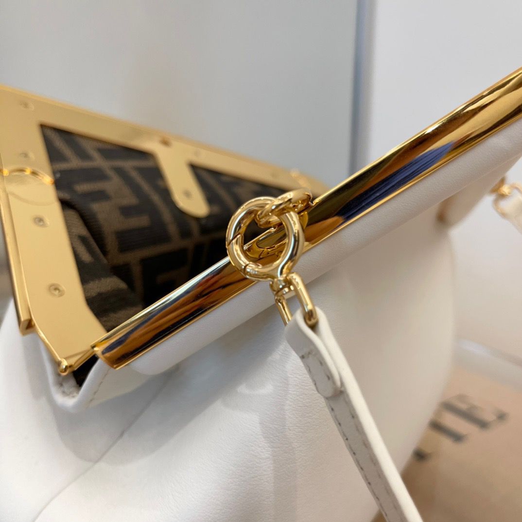 F**di First Small White For Women, Women’s HandBags, Shoulder And Crossbody Bags 10.2in/26cm FF 8BP129ABVEF1C76