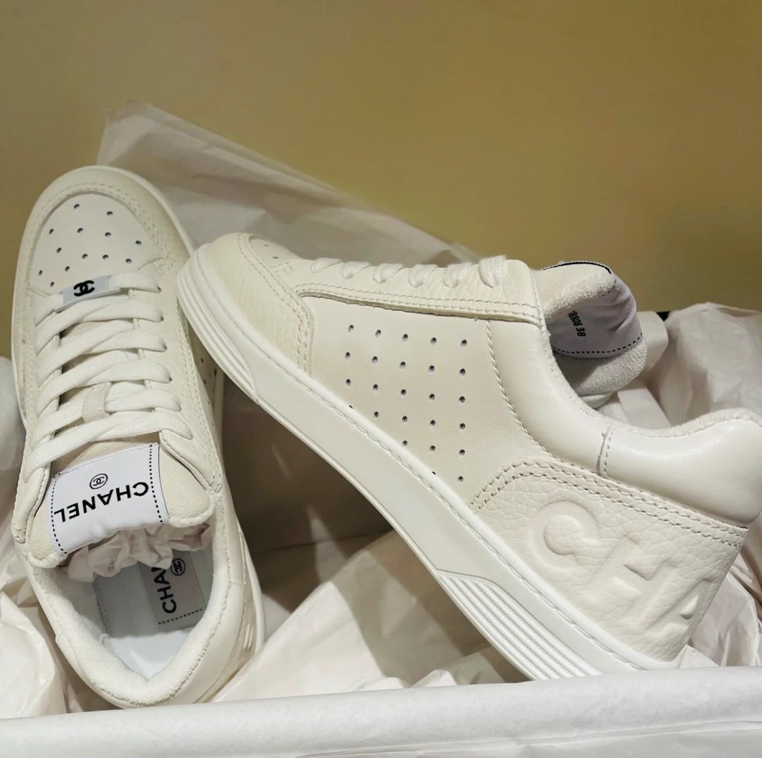 Ch**el Sneakers White For Women, Women’s Shoes 0.4in/1cm G39225