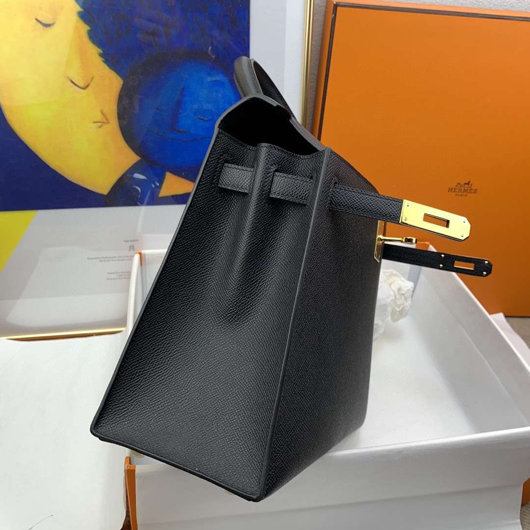 H**me5 Kelly 28 Sellier Epsom Black Bag For Women, Women’s Handbags, Shoulder Bags 11in/28cm