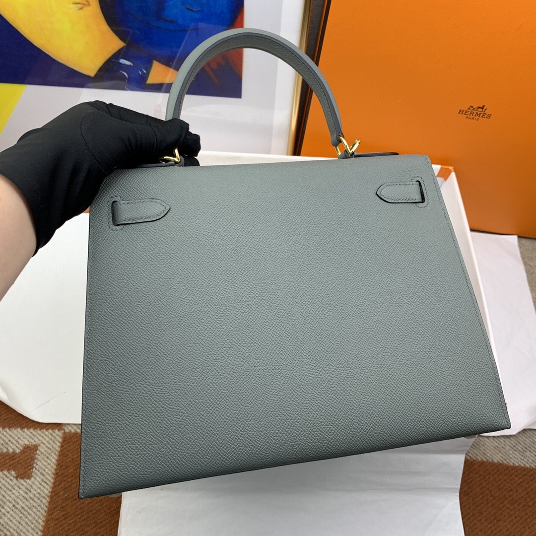 H**me5 Kelly 28 Sellier Epsom Grey Bag For Women, Women’s Handbags, Shoulder Bags 11in/28cm