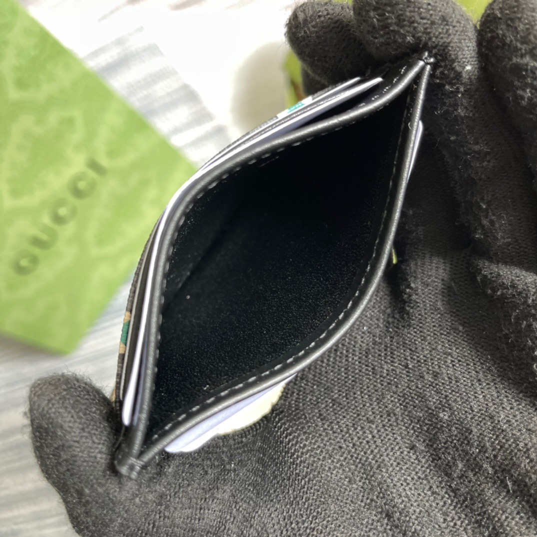 Gvc*1 Card Case Black with Bees Signature For Men 4in/10cm GG