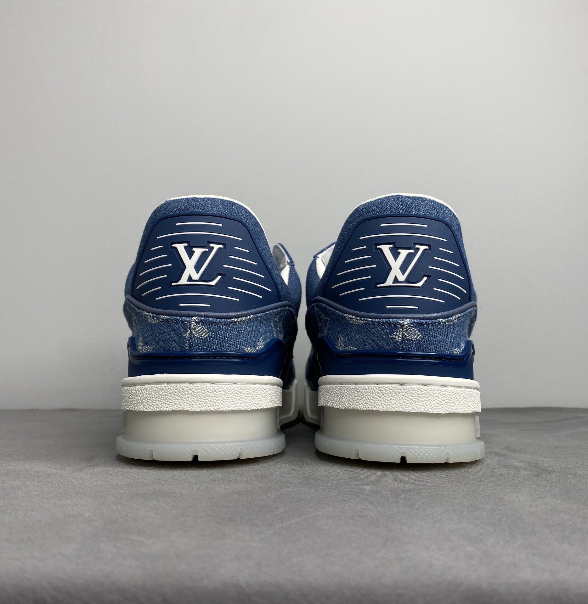 L0vis Vvtt0n Trainer Sneaker Rubber Monogram Denim Blue  Virgil Abloh For Men LV