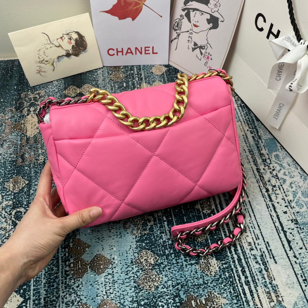 Ch**el 19 Handbag 26cm Pink For Women AS1160