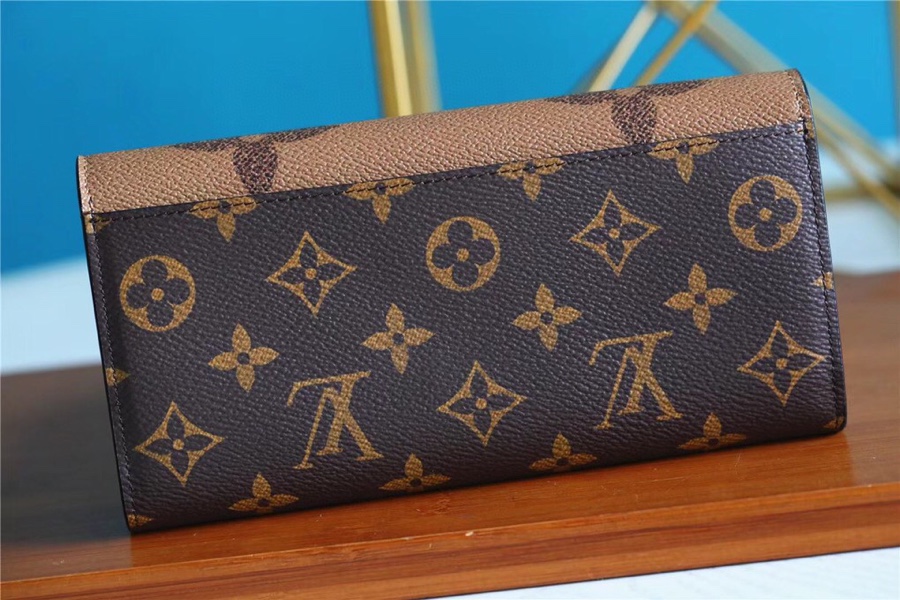 L0vis Vvtt0n Sarah Wallet Monogram and Monogram Reverse Canvas For Women, Women’s Wallets 7.5in/19cm LV M80726
