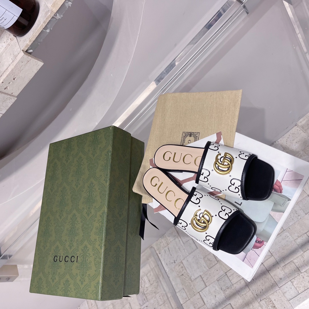 Gvc*1 Women’s GG Raffia Effect Slide Black For Women GG