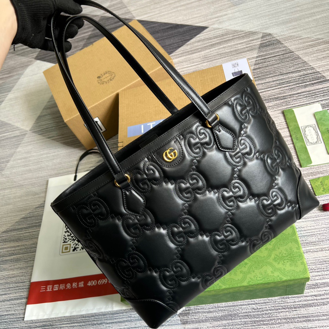 Gvc*1 GG Medium Tote Black For Women, Women’s Bags 15in/38cm GG ‎631685 UM8IG 1000