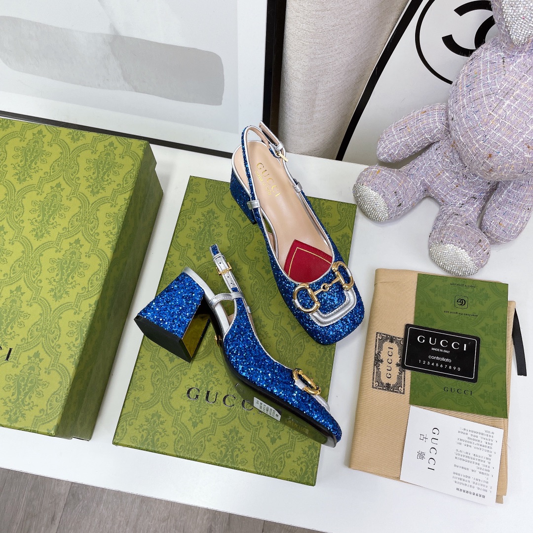 Gvc*1 Lovelight Slingback Mid-Heel With Horsebit Blue For Women GG