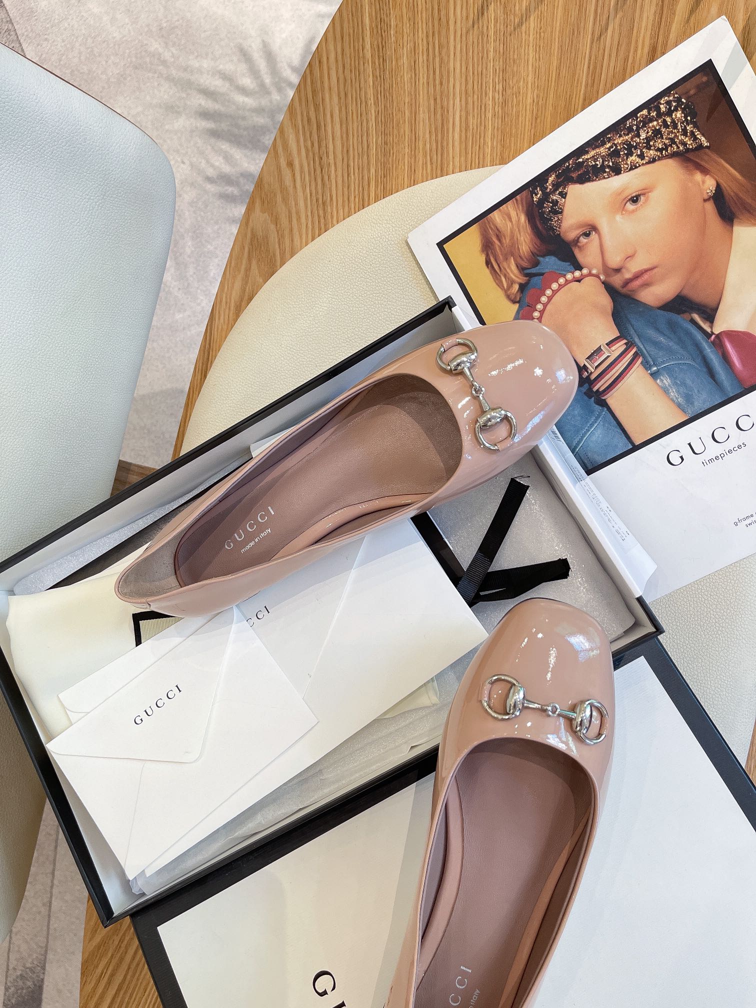 Gvc*1 Women’s Ballet Flat With Horsebit Pink For Women GG