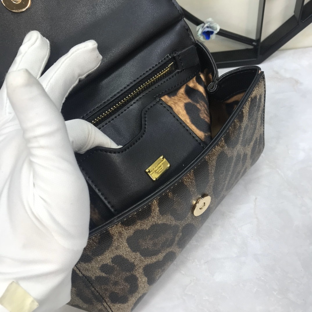 Dolce & Gabbana Leopard Print Small Sicily Top Handle Bag Muticolour For Women 7.8in/20cm DG