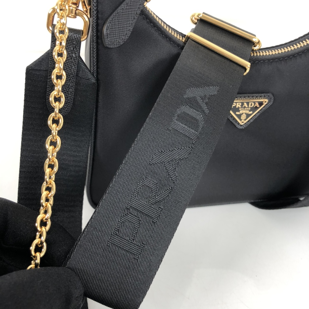 Pra*a Re-Edition 2005 Re-Nylon Bag Black For Women, Women’s Bags 8.6in/22cm 1BH204_R064_F0632_V_V9L