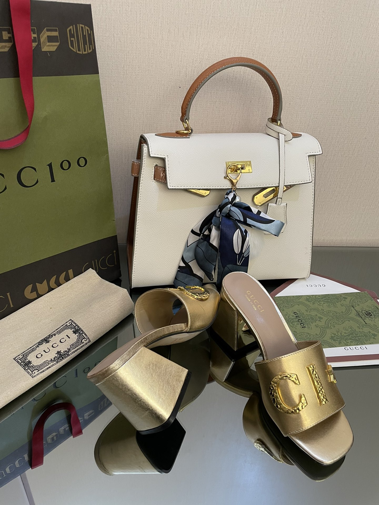 Gvc*1 Women’s ‘Gvc*1’ Slide Sandal Gold For Women GG