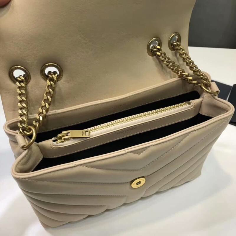 Sa1nt Lau*nt Loulou Small Chain Bag In Matelassé “Y” Beige For Women 9.8in/23cm Y51 494699DV7272721