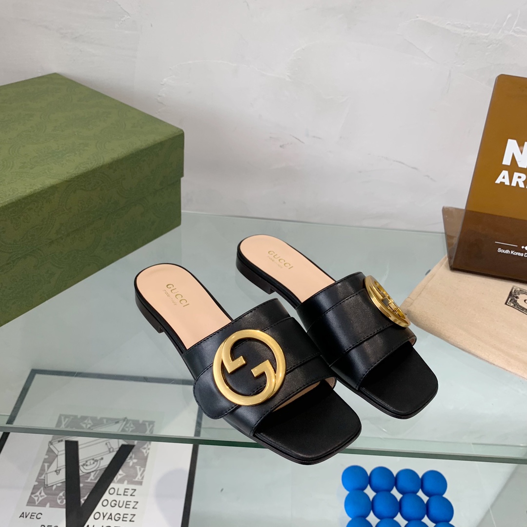 Gvc*1 Blondie Slide Sandal Black For Women GG