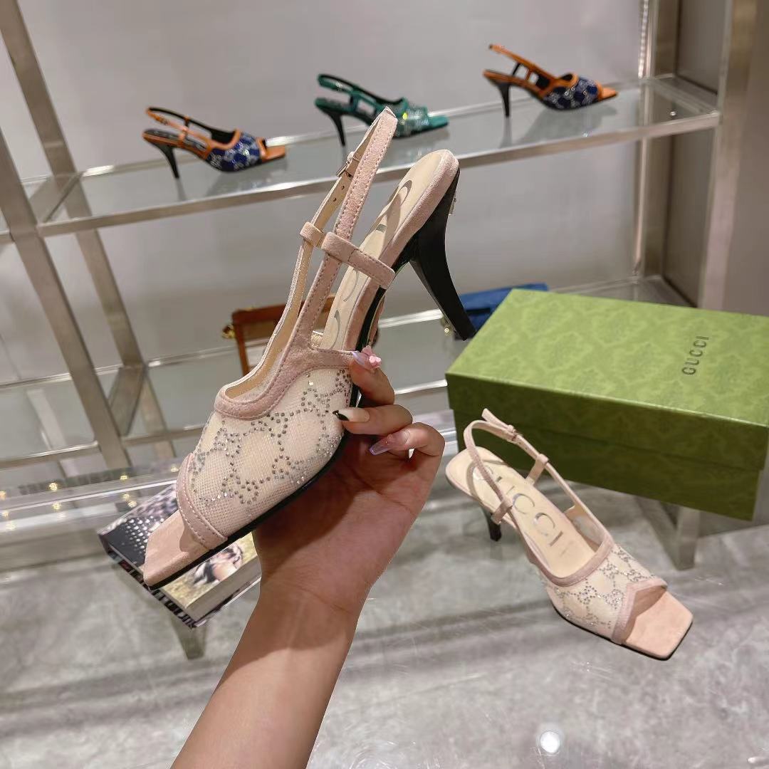 Gvc*1 Women’s GG Slingback Mid-Heel Pump Beige For Women GG