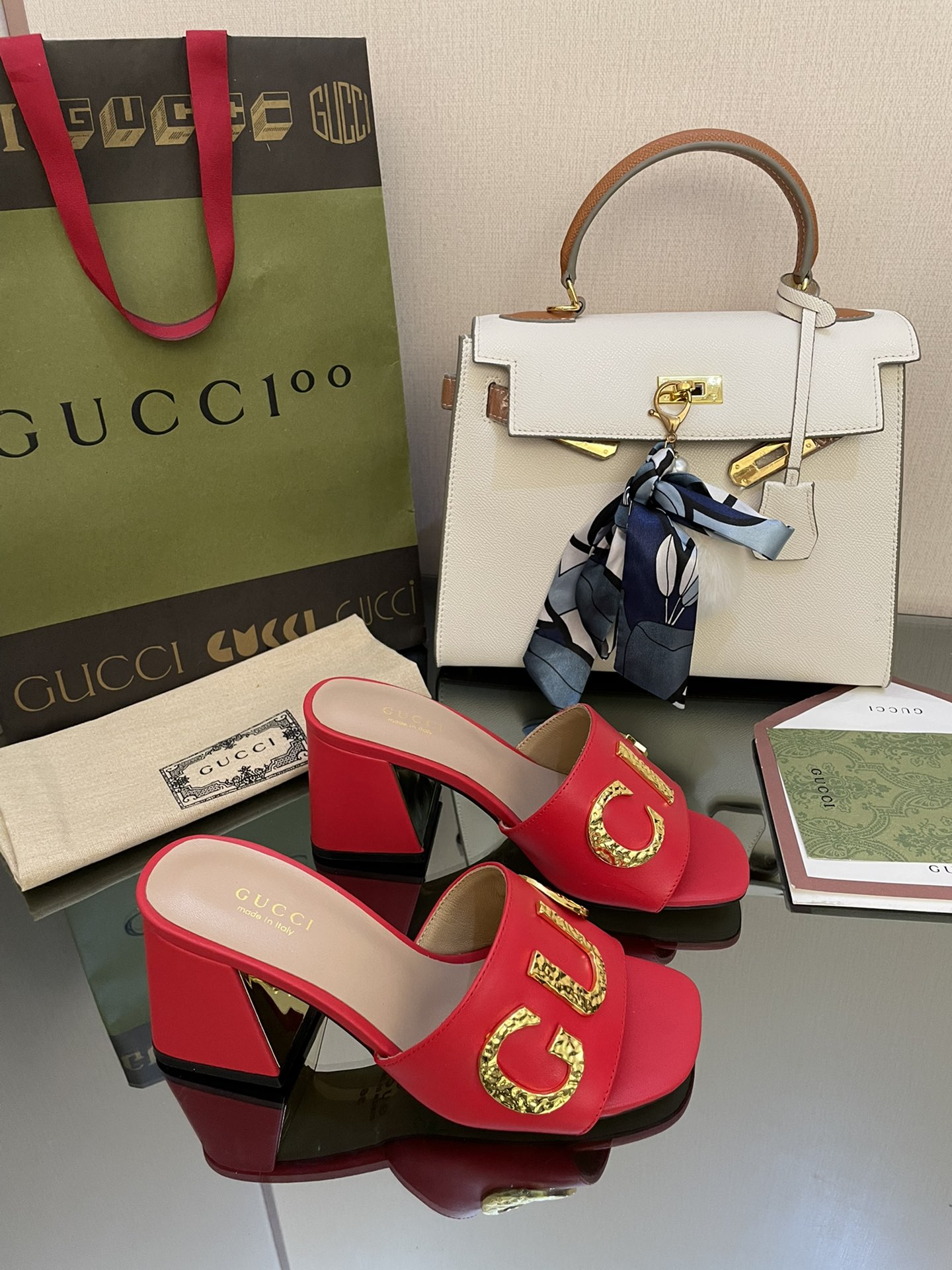 Gvc*1 Women’s ‘Gvc*1’ Slide Sandal Red For Women GG