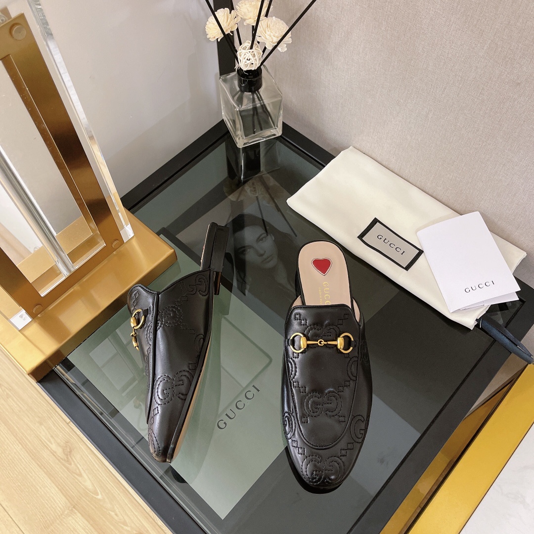 Gvc*1 Women’s GG Matelasse Princetown Slipper Black For Women GG