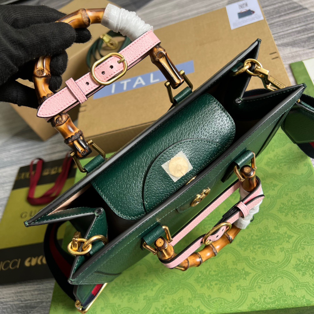 Gvc*1 Diana Medium Tote Bag Green For Women, Women’s Bags 11in/27cm GG ‎