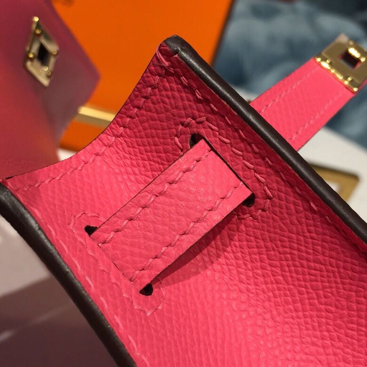 H**me5 Mini Kelly Rose Tyrien For Women Gold Toned Hardware 7.5in/19cm