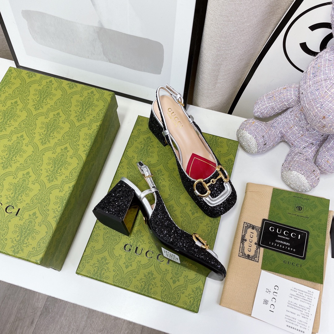 Gvc*1 Lovelight Slingback Mid-Heel With Horsebit Black For Women GG