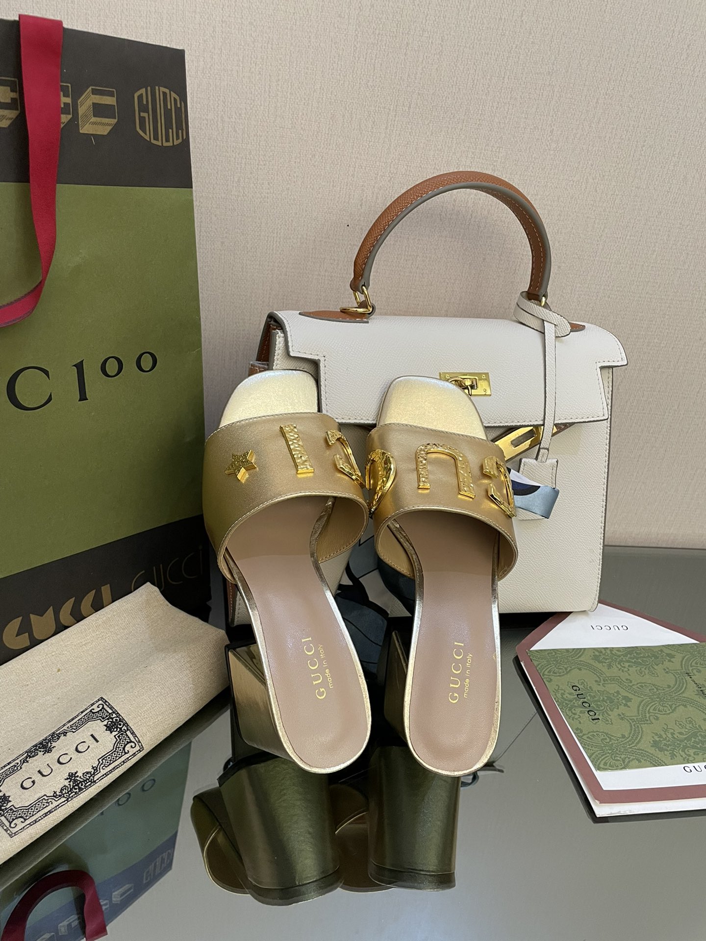 Gvc*1 Women’s ‘Gvc*1’ Slide Sandal Gold For Women GG