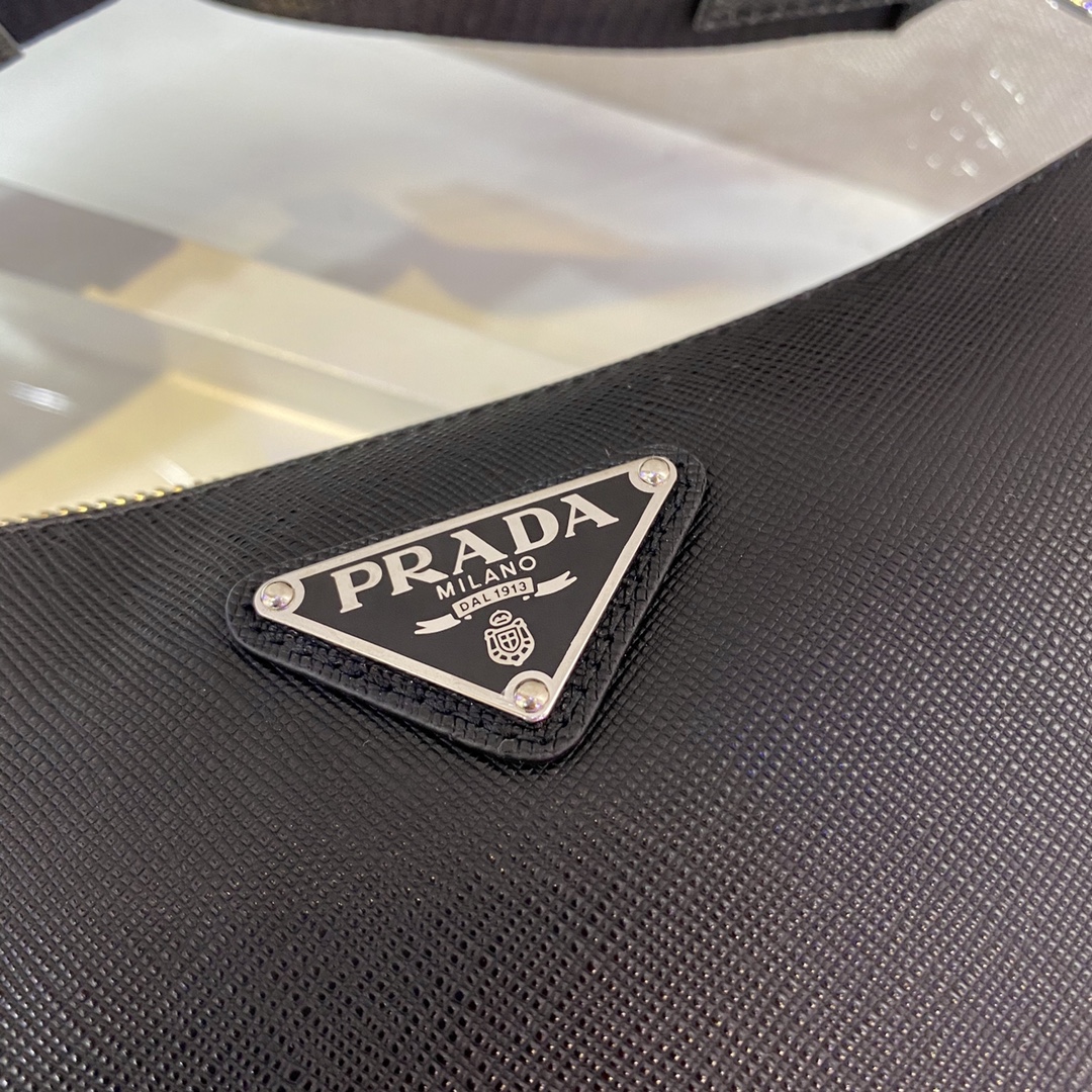 Pra*a Re-Nylon And Saffiano Shoulder Bag Black For Women, Women’s Bags 9.4in/24cm 2VH113_2DMH_F0002_V_OOP