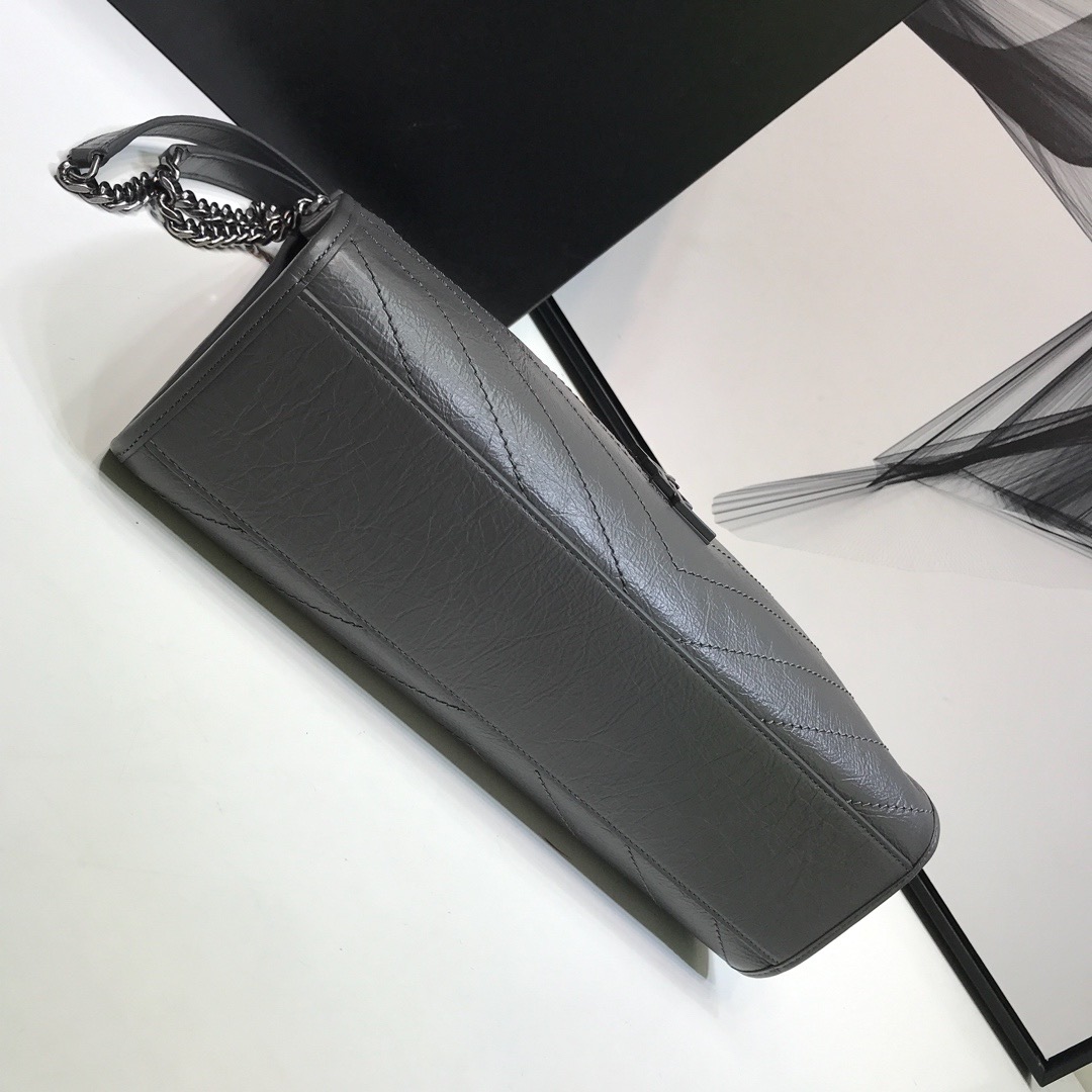 Sa1nt Lau*nt Niki Medium Shopping Bag Gray For Women 12.6in/32cm Y51 577999